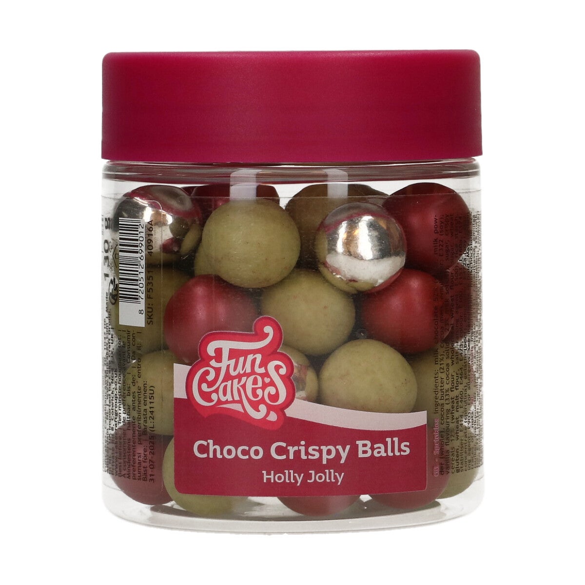 FunCakes Choco Crispy Ballen - Holly Jolly