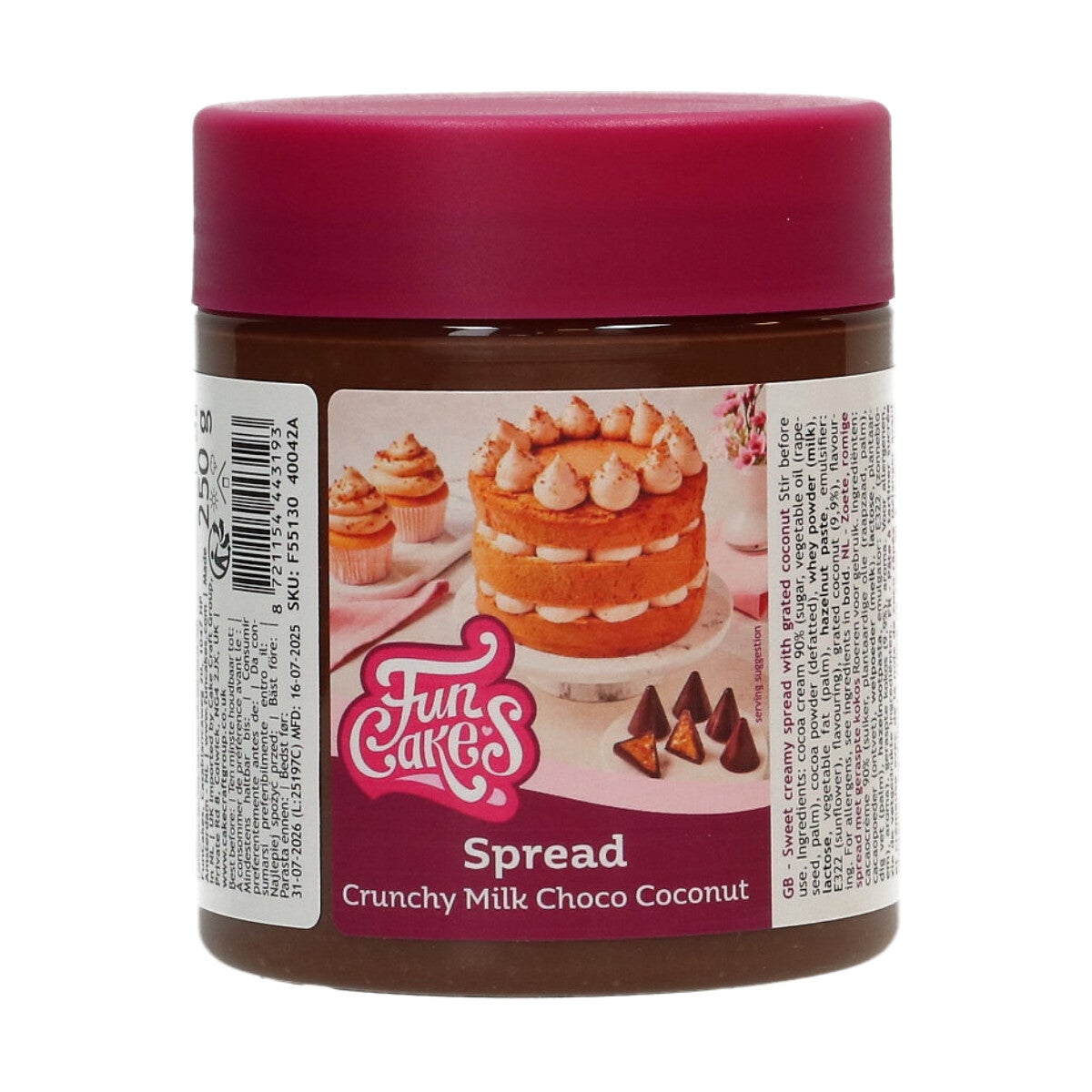 FunCakes Spread Crunchy Milk Choco Coconut 250 g