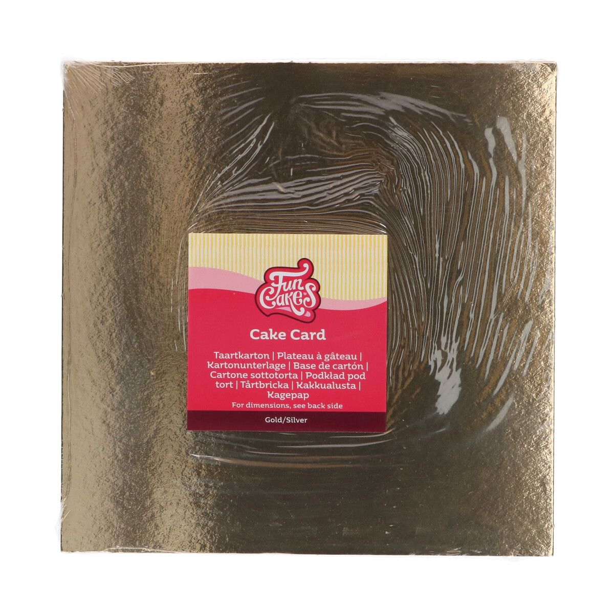 FunCakes Taartkartons Goud/Zilver Vierkant 35 cm pk/100