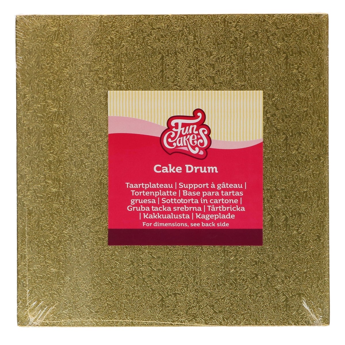 FunCakes Cake Drum Vierkant Goud 25 cm
