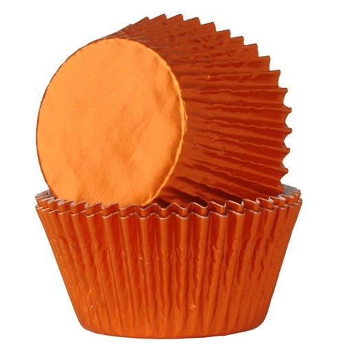 House of Marie Baking Cups Folie Oranje pk/24