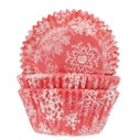 House of Marie Baking Cups Sneeuwkristal Rood pk/48