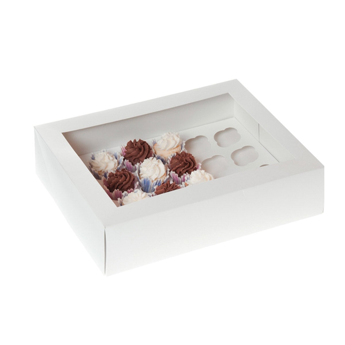 House of Marie Mini Cupcake Box 24 - Wit pk/2