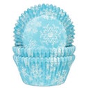 House of Marie Baking Cups Sneeuwkristal Blauw pk/48