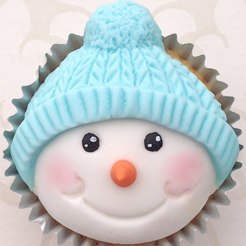 Karen Davies Cupcake Top Mal - Sneeuwman Hoofd