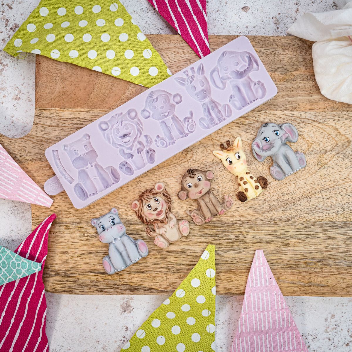 Karen Davies Siliconen Mal - Jungle Dieren set/5