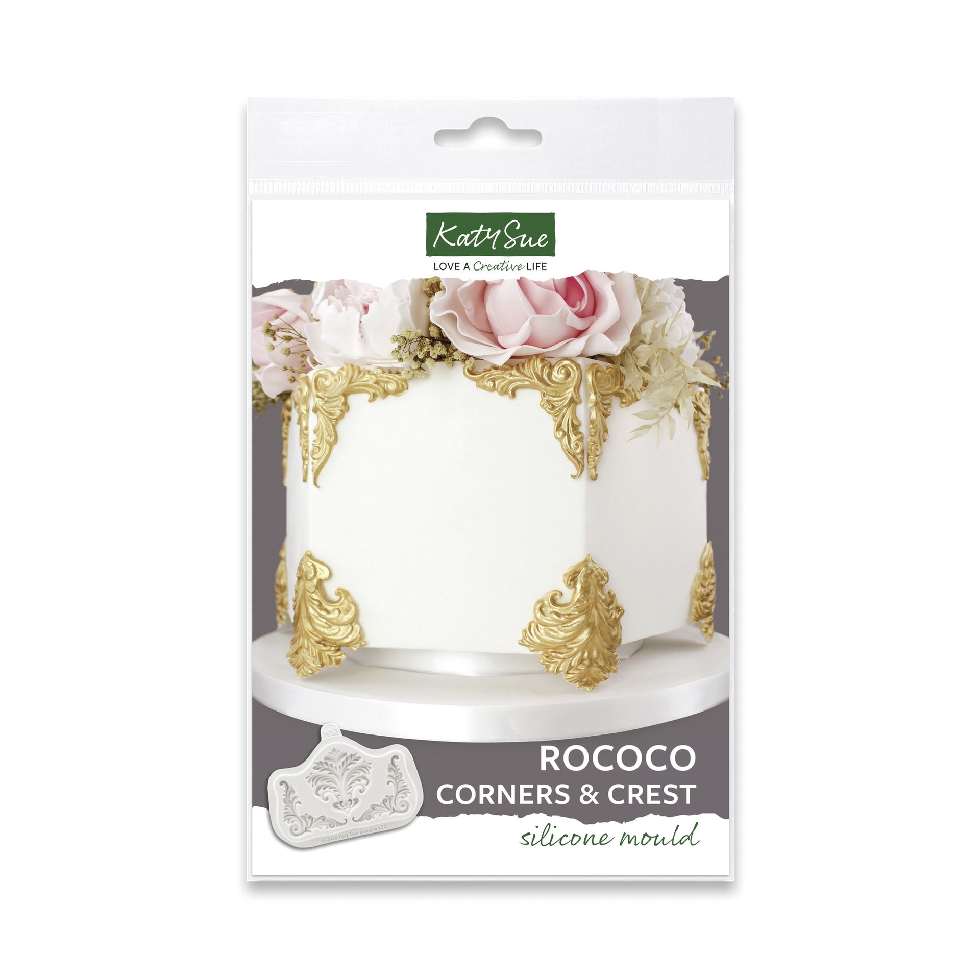 Katy Sue Siliconen Mal - Krulontwerp Hoeken & Wapen