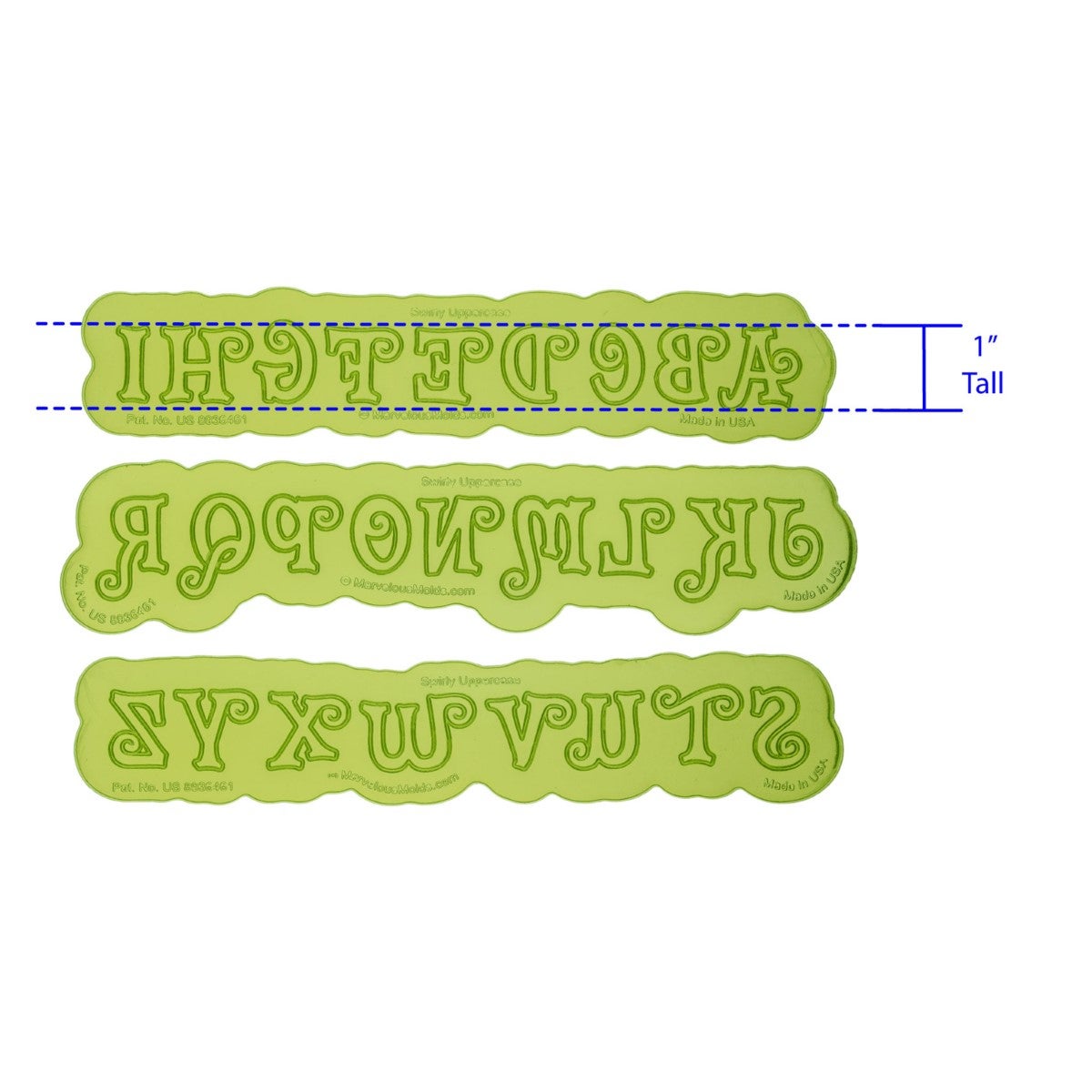 Marvelous Molds Silicone Mal - Swirly Uppercase Flexabet™