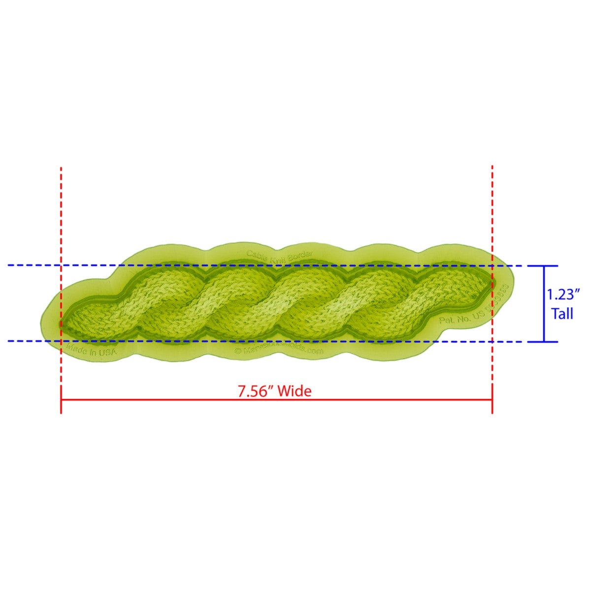 Marvelous Molds Silicone Mal - Cable Knit Border Mold