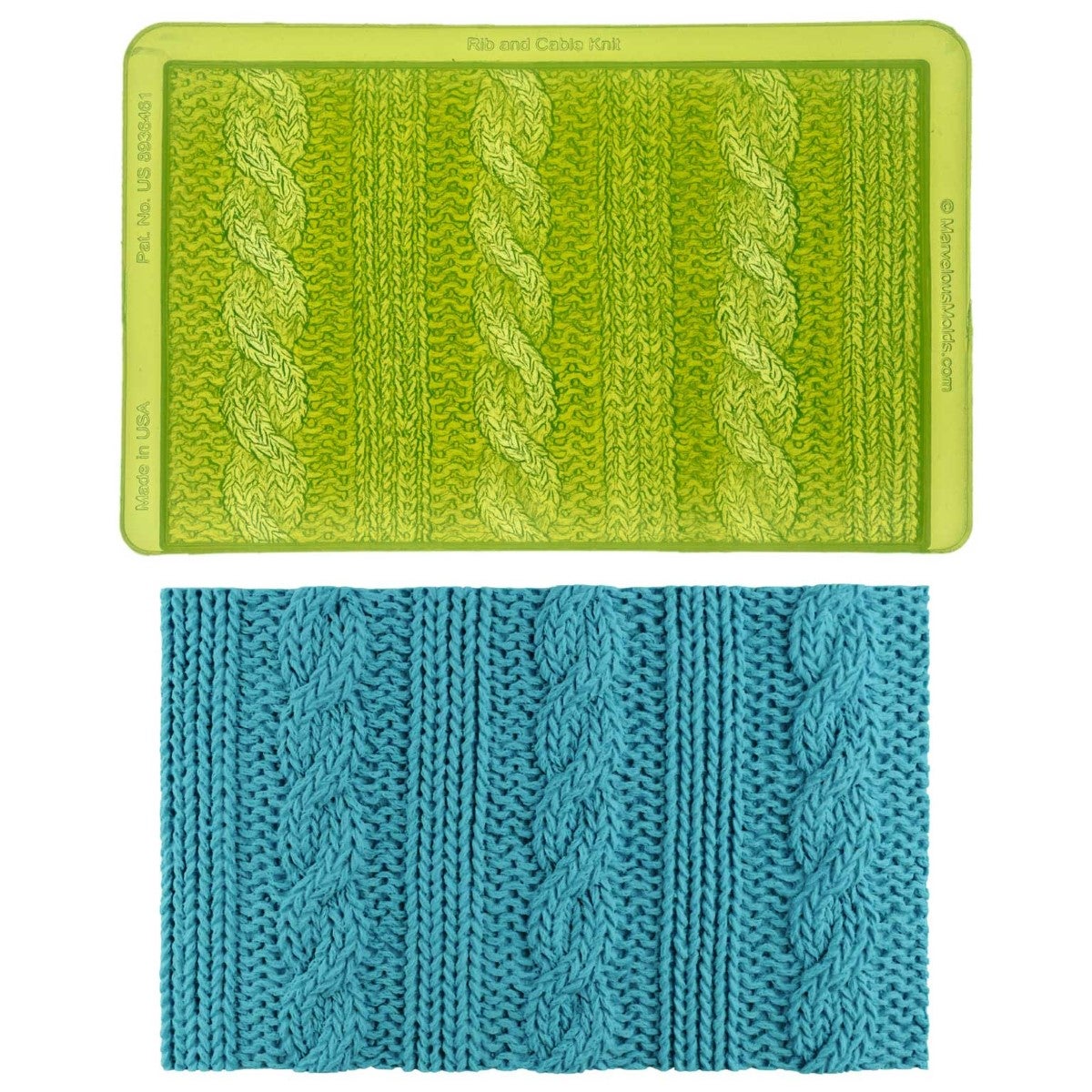 Marvelous Molds Silicone Mal - Rib & Cable Knit Simpress