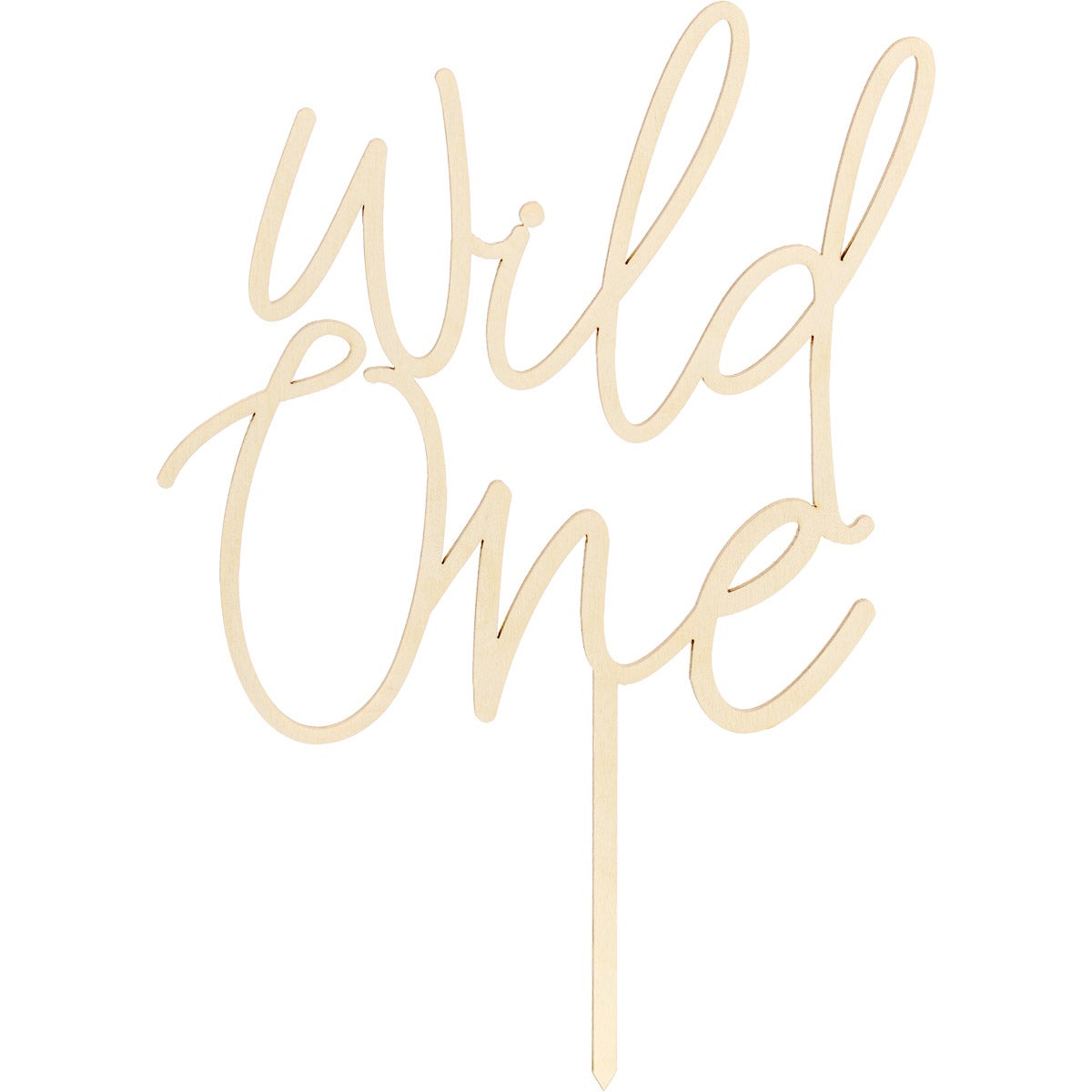 PartyDeco Houten Cake Topper Wild One 22cm