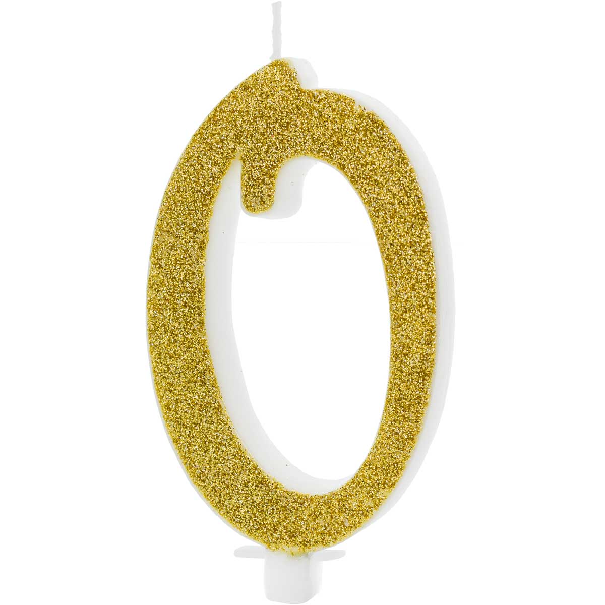 PartyDeco Verjaardagskaars Nummerr 0 - Modern Goud