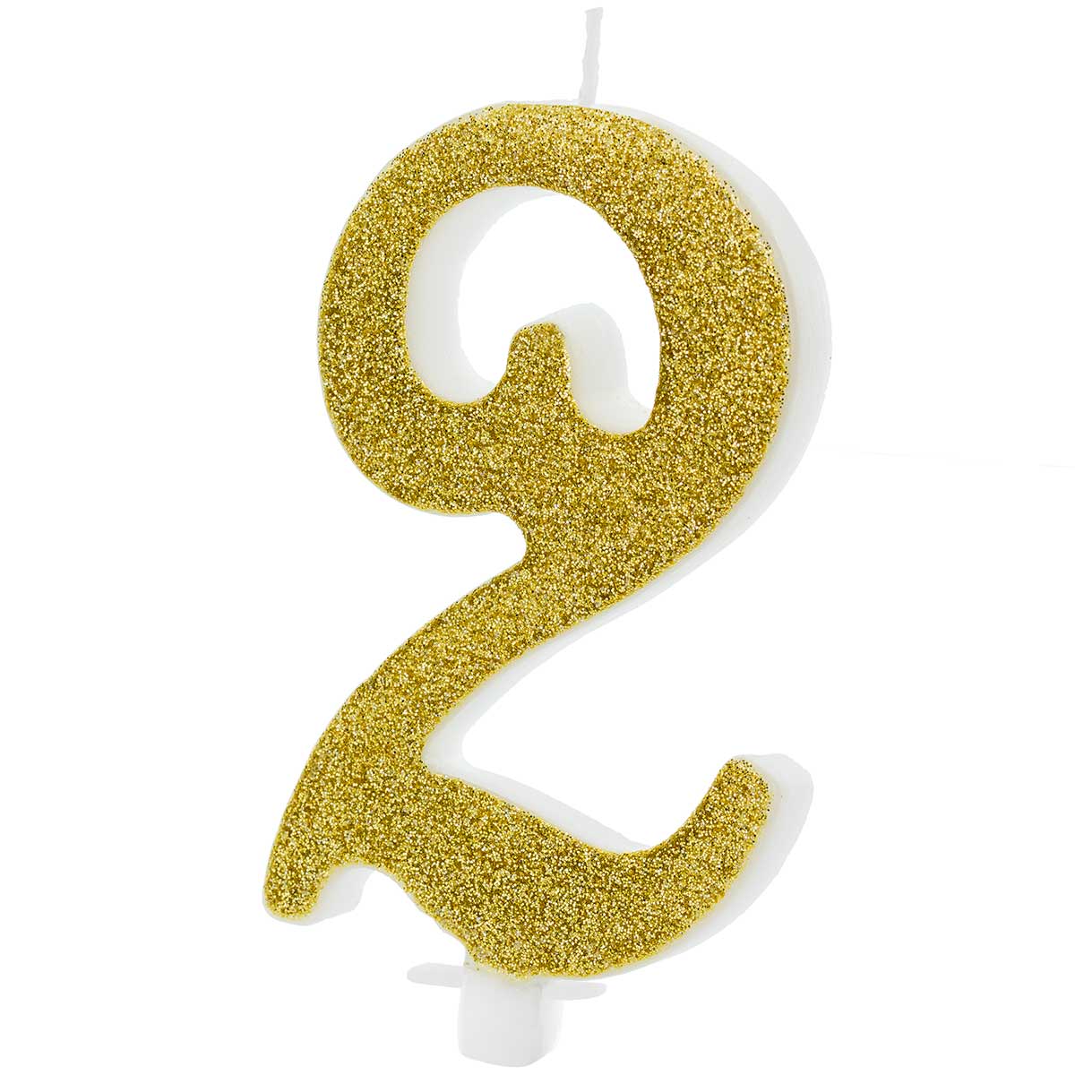 PartyDeco Verjaardagskaars Nummer 2 - Modern Goud