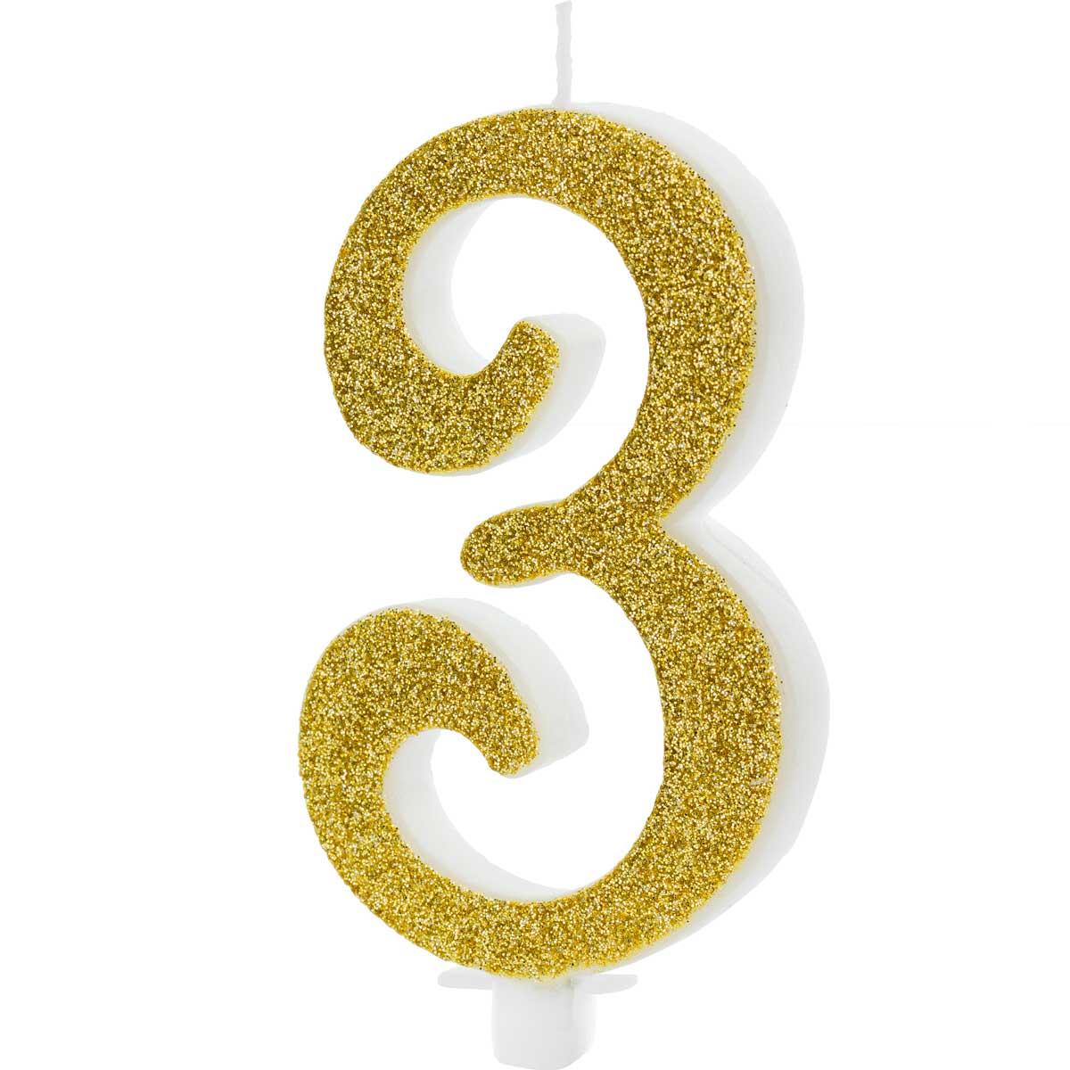 PartyDeco Verjaardagskaars Nummer 3 - Modern Goud