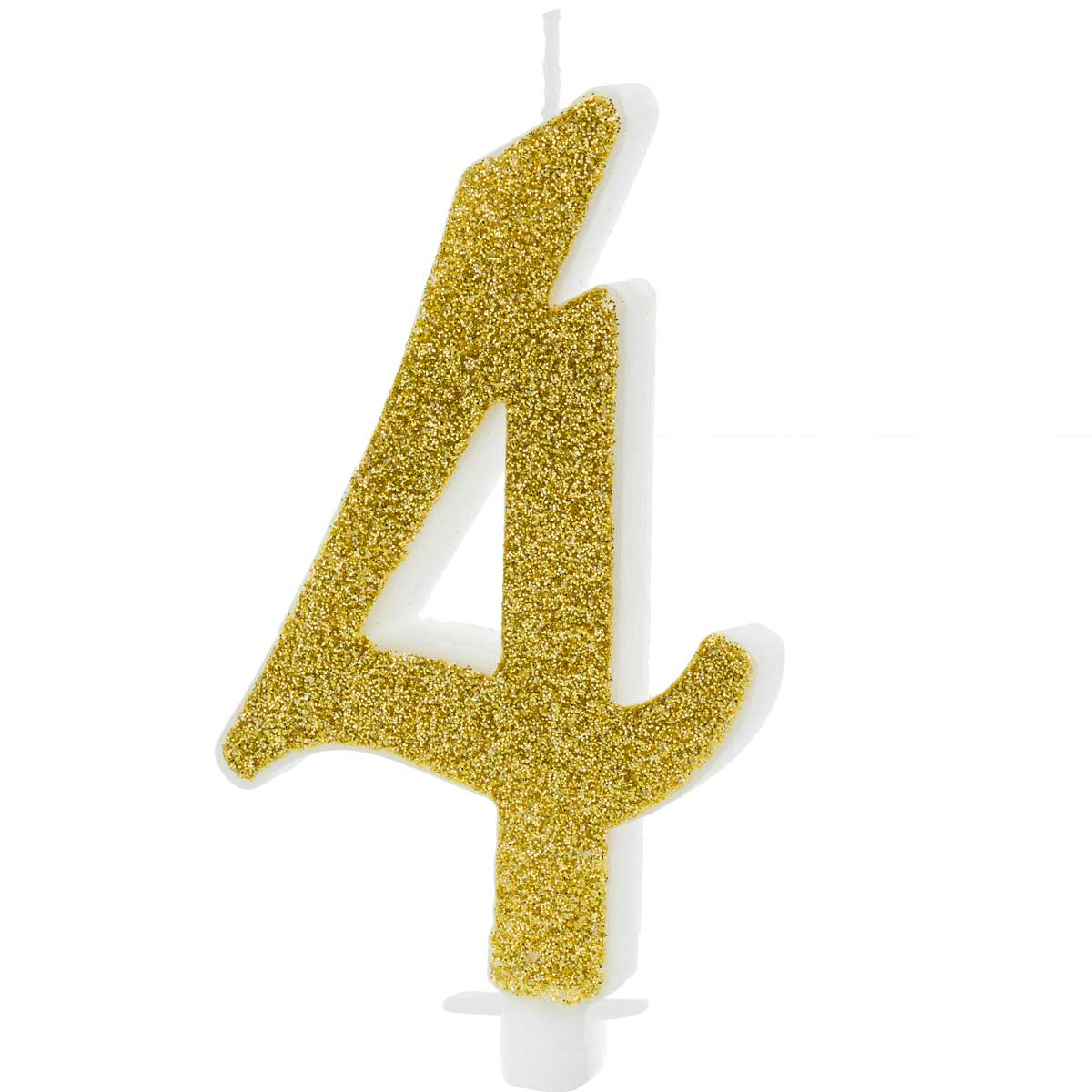 PartyDeco Verjaardagskaars Nummer 4 - Modern Goud