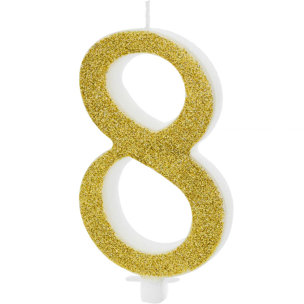 PartyDeco Verjaardagskaars Nummer 8 - Modern Goud