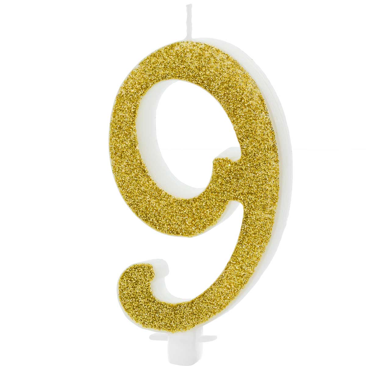 PartyDeco Verjaardagskaars Nummer 9 - Modern Goud