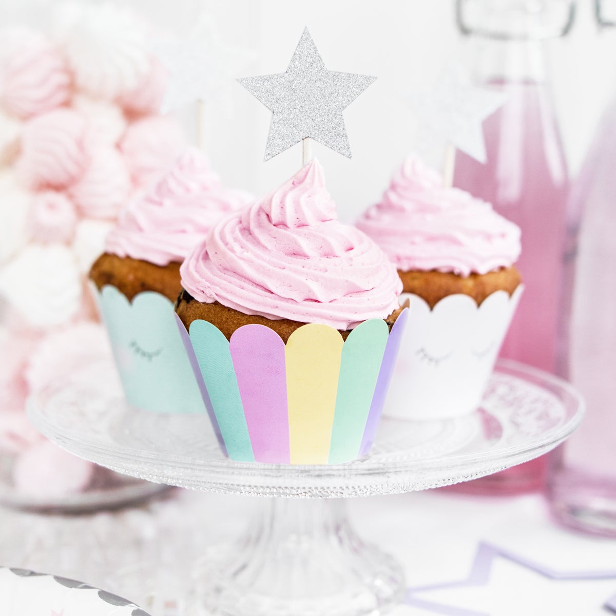 PartyDeco Cupcake Wrappers Unicorn Set/6