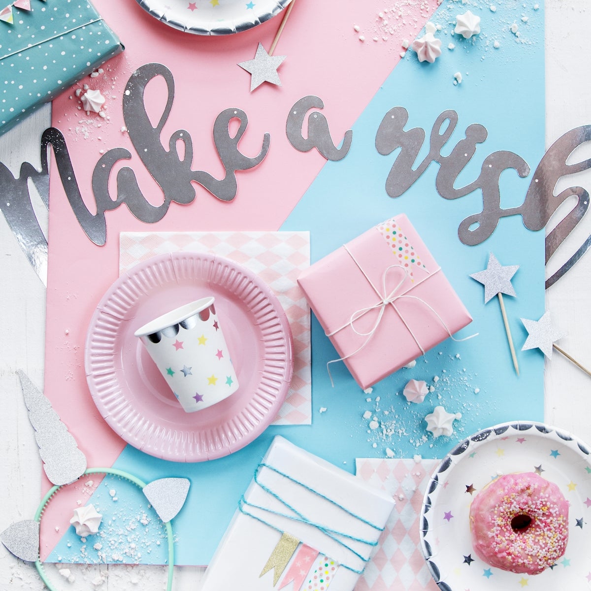 PartyDeco Banner Unicorn Make a Wish