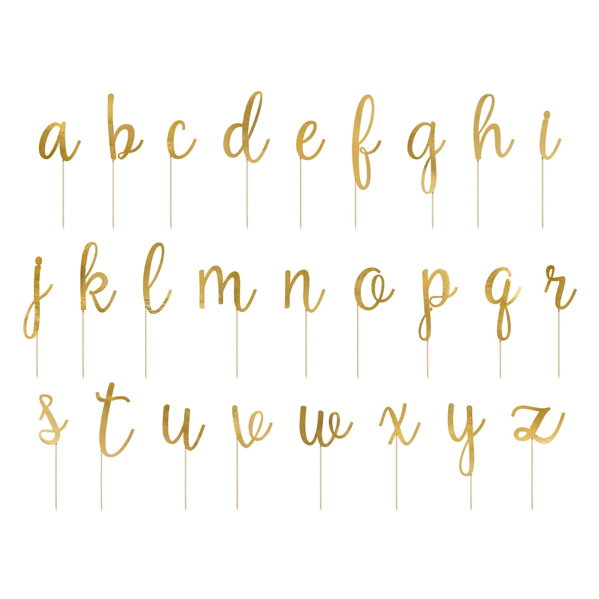 PartyDeco Cake Toppers Alfabet Goud pk/53