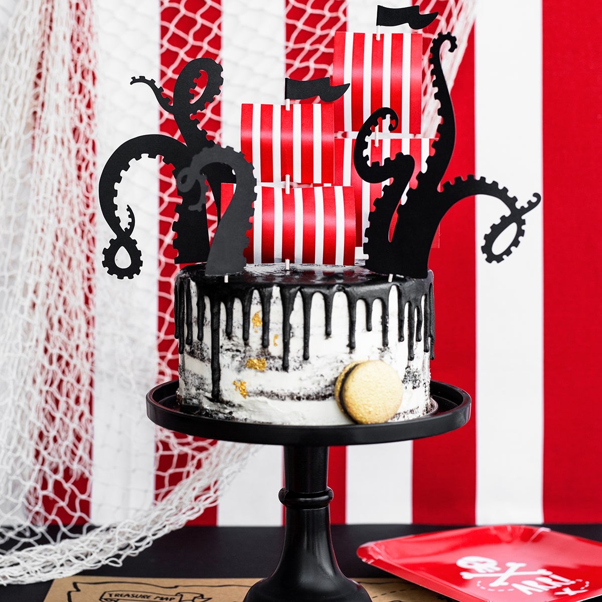 PartyDeco Cake Toppers Piraten Feest pk/5