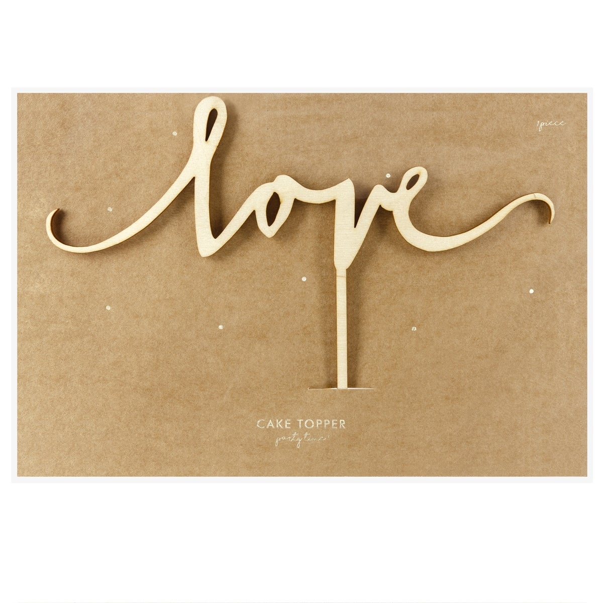 PartyDeco Houten Cake Topper - Love