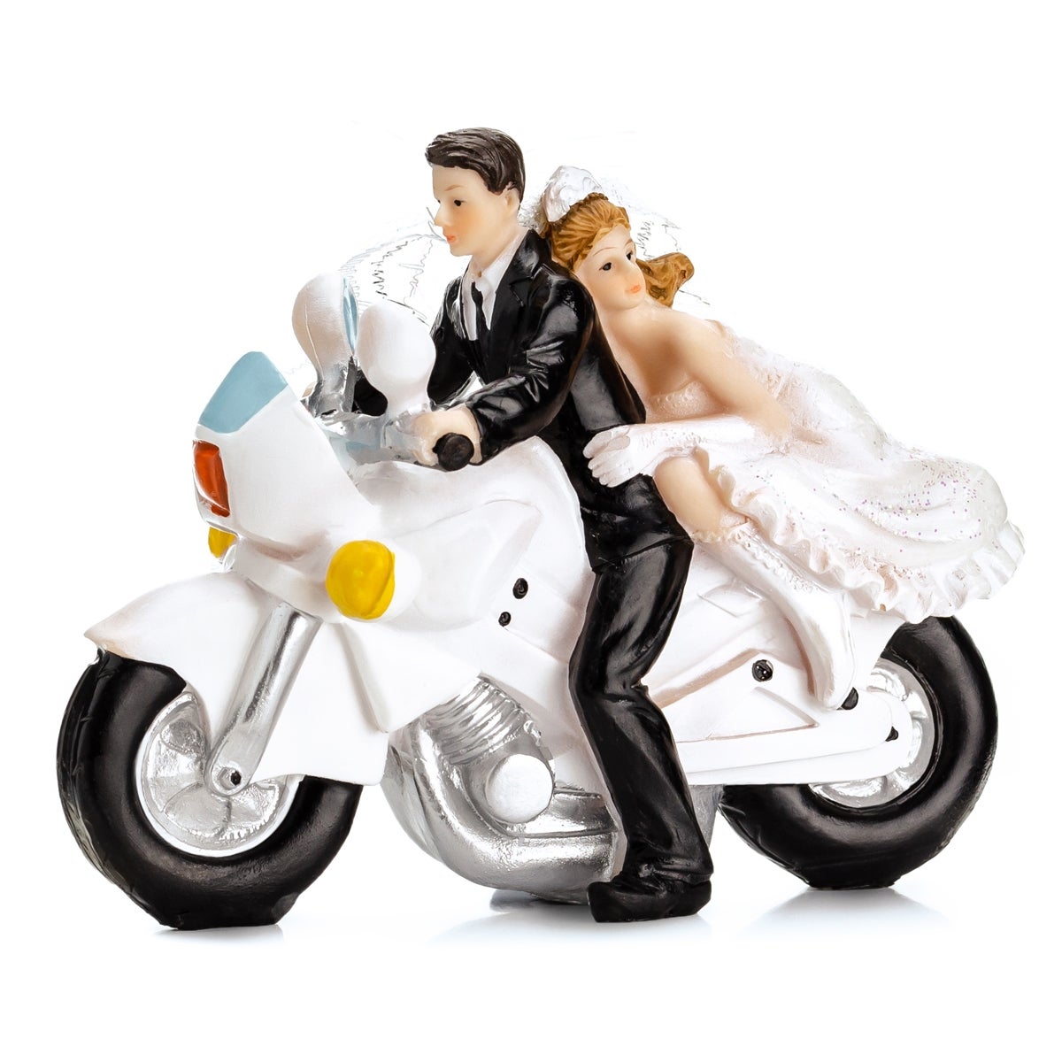 PartyDeco Cake Topper Pas Gehuwden op een motor