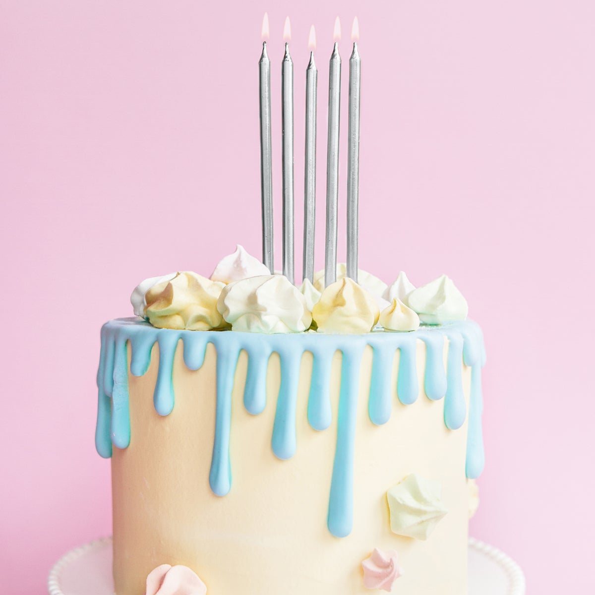 PartyDeco Verjaardag Kaarsen Zilver 12,5cm pk/12