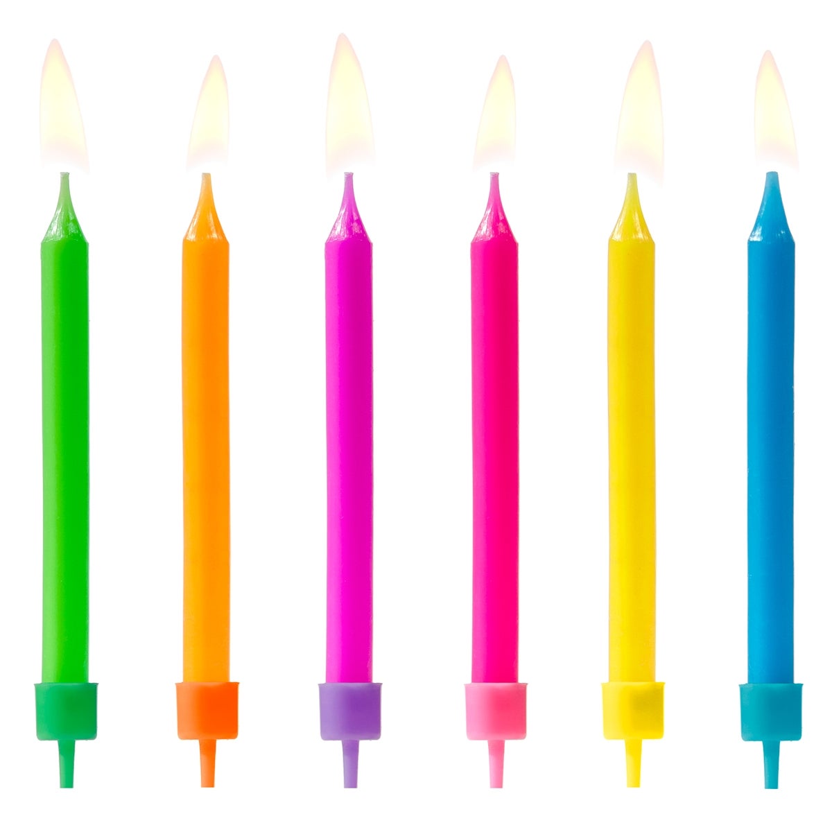 PartyDeco Verjaardag Kaarsen Gekleurd pk/6