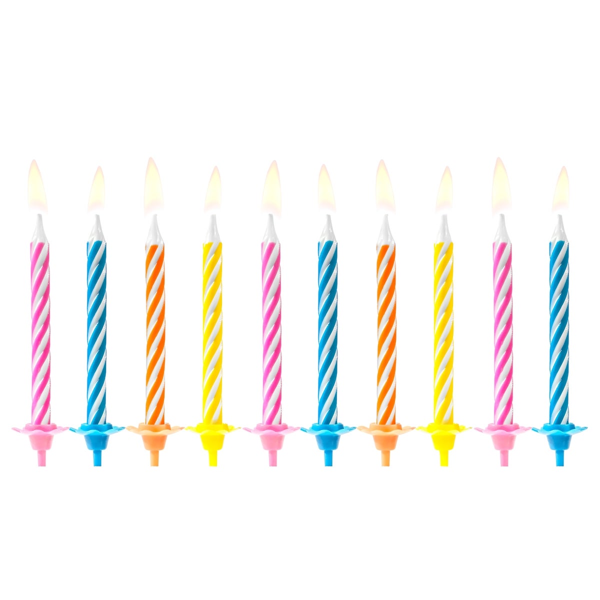 PartyDeco Verjaardag Kaarsen Gekleurd pk/10