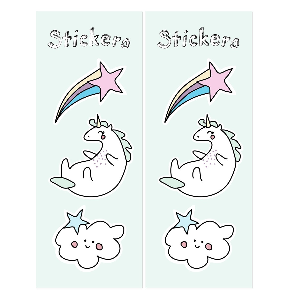 PartyDeco Traktatie Zakjes Unicorn Set/6