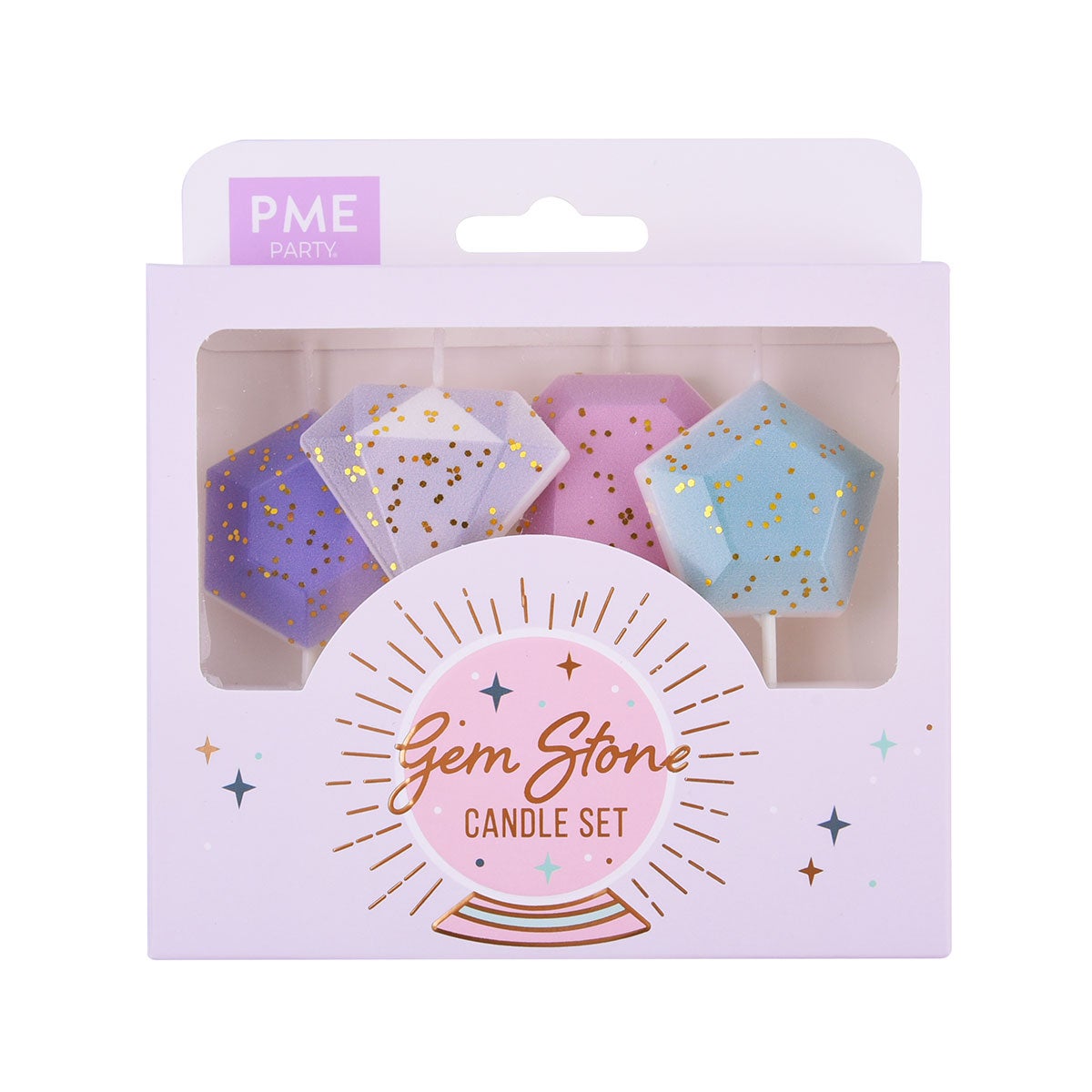 PME Kaarsjes Edelstenen Set/4