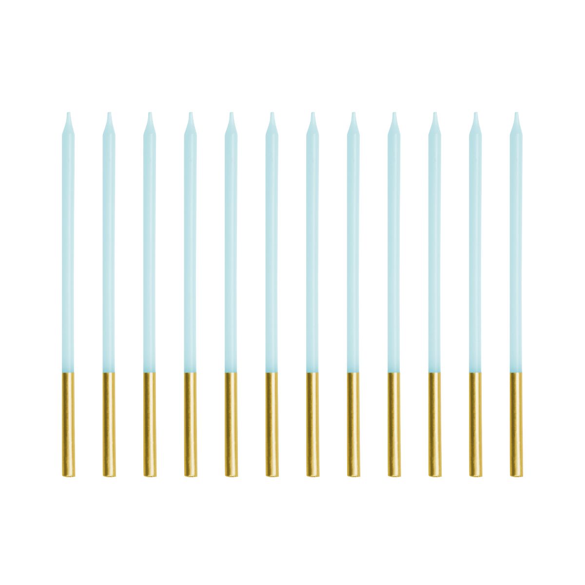 PartyDeco Kaarsen Blauw/Goud 12/pcs