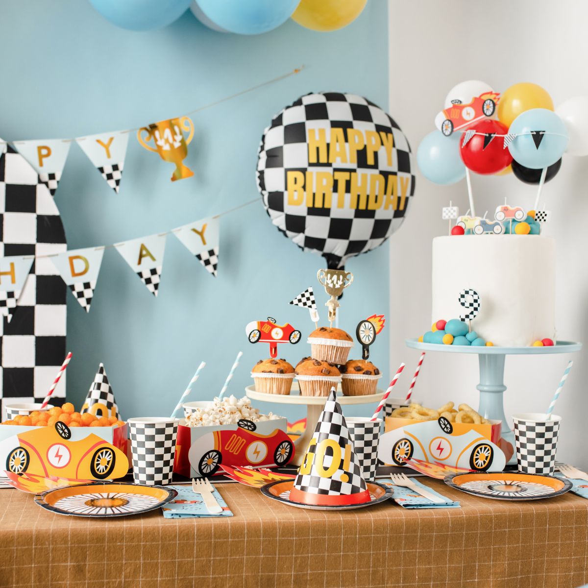 PartyDeco Ballon-Cake Topper Kit 29cm - Auto