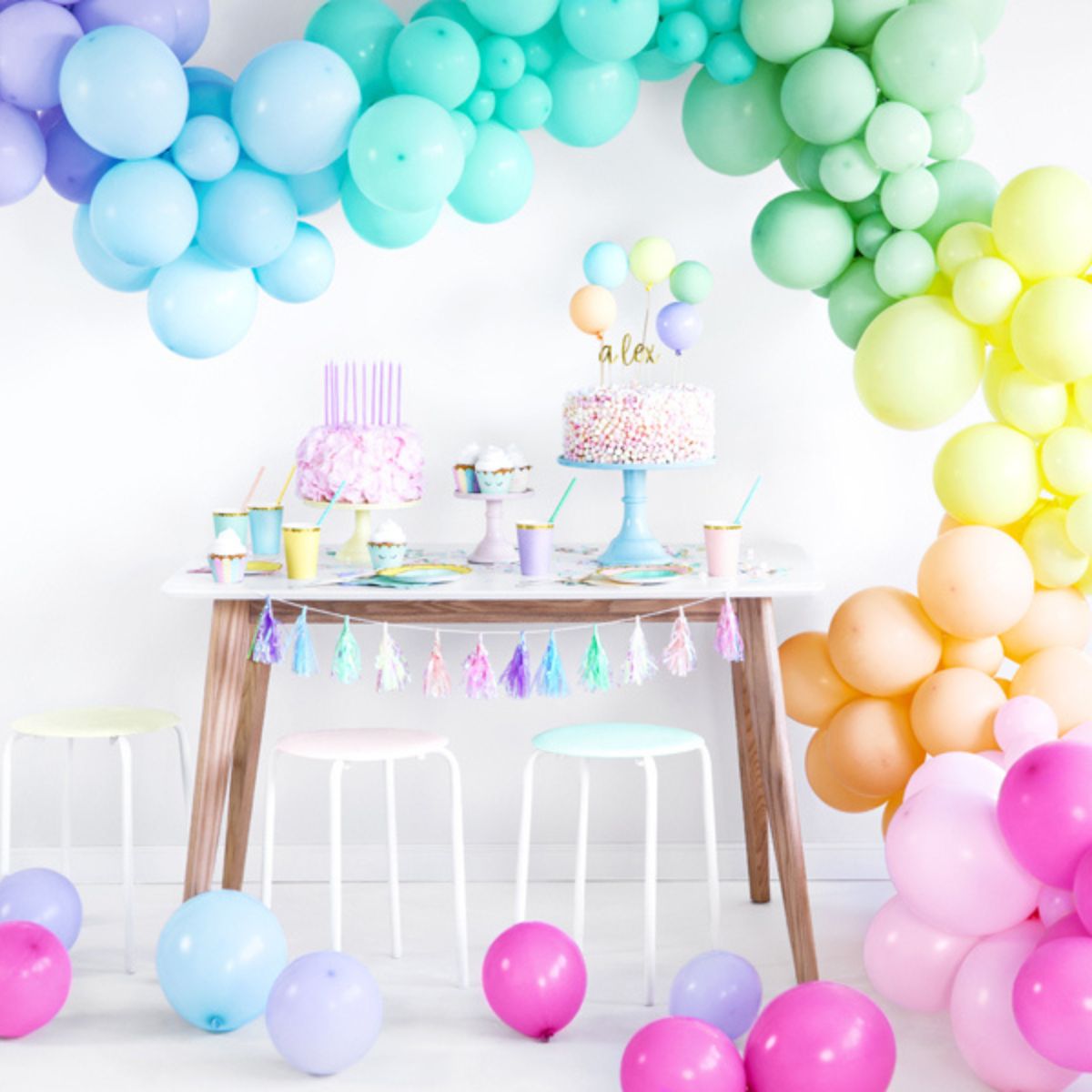 PartyDeco Stevige Ballonnen Pastel Mix 12 cm pk/100