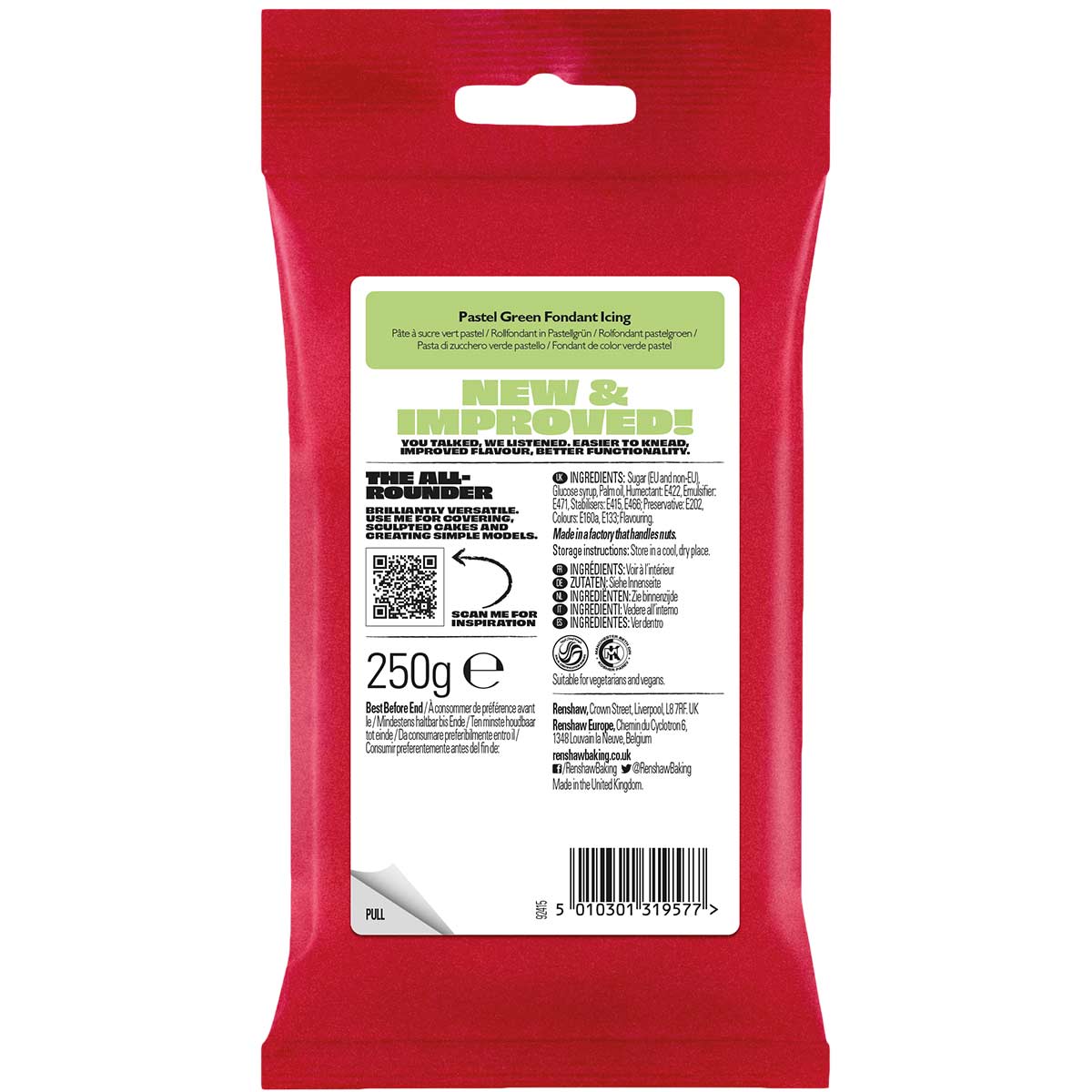 Renshaw Fondant Icing Pastel Green 250g