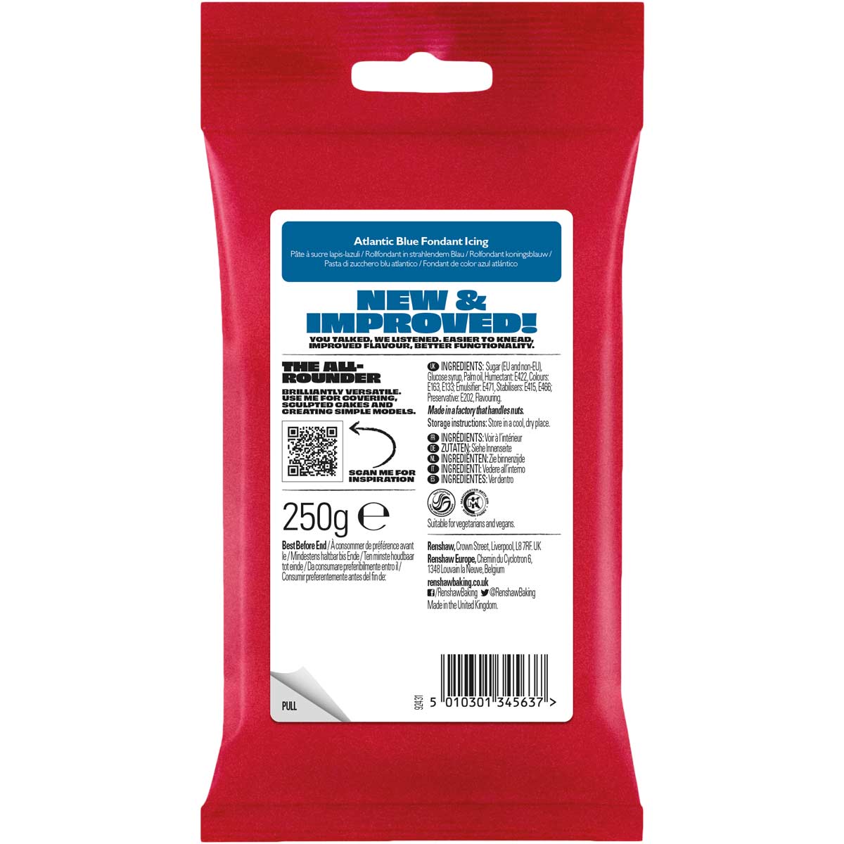 Renshaw Fondant Icing Atlantic Blue 250g