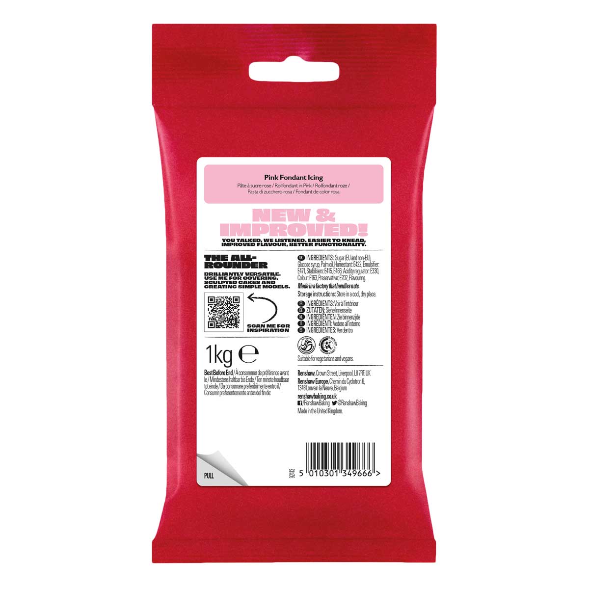Renshaw Fondant Roze 1kg