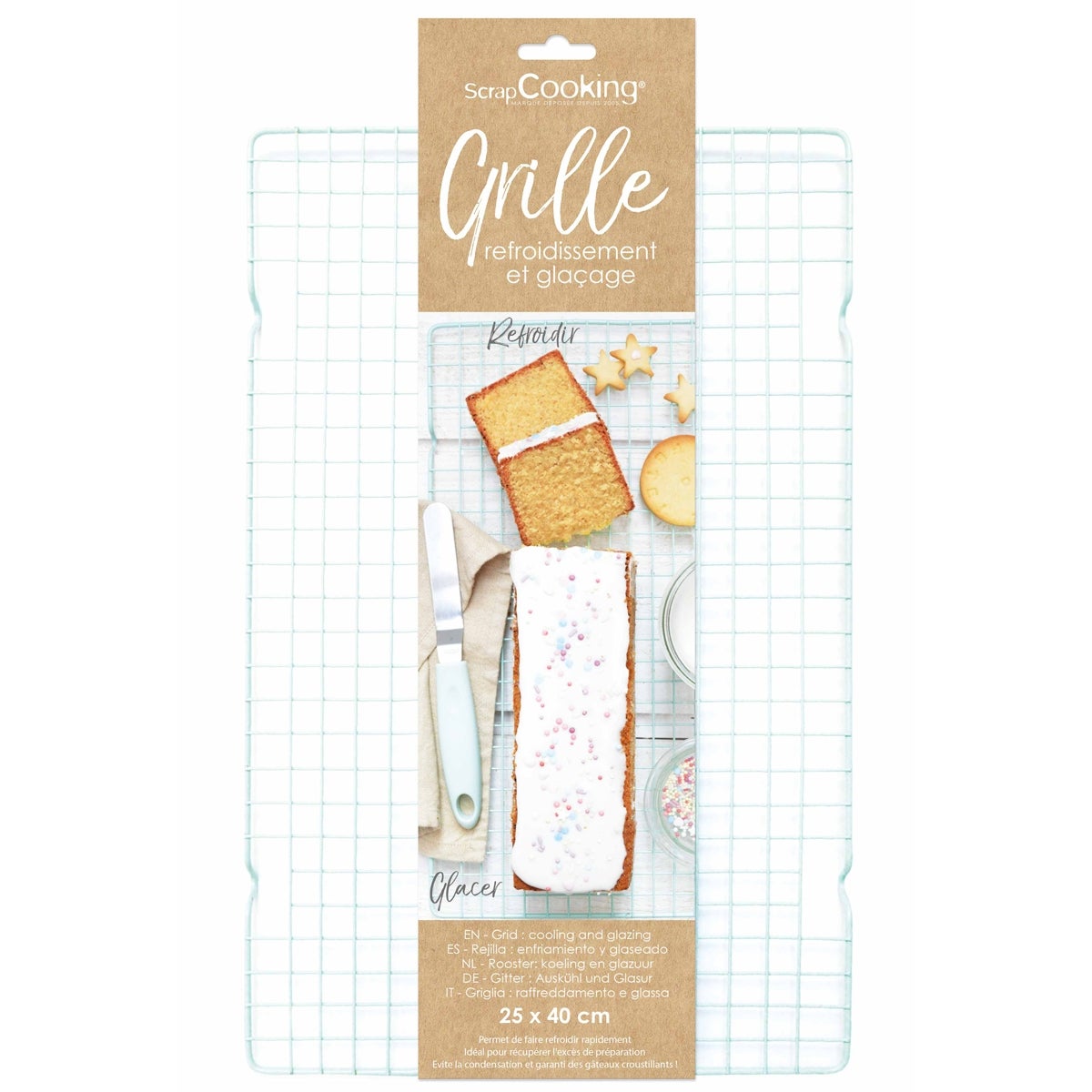 ScrapCooking Afkoelrooster 25 x 40 cm Mintgroen