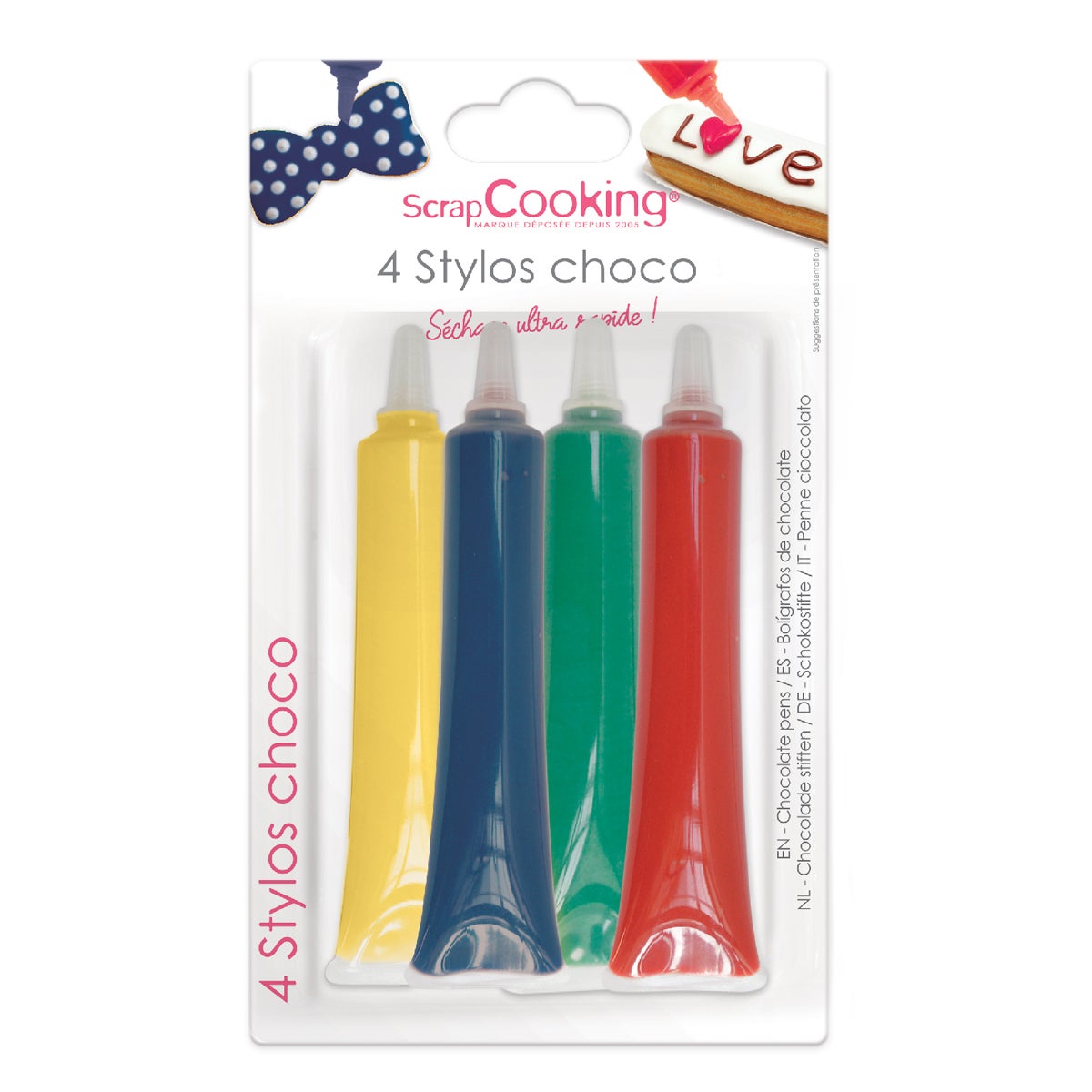 ScrapCooking Choco Tubes Rood/Blauw/Geel/Groen Set/4