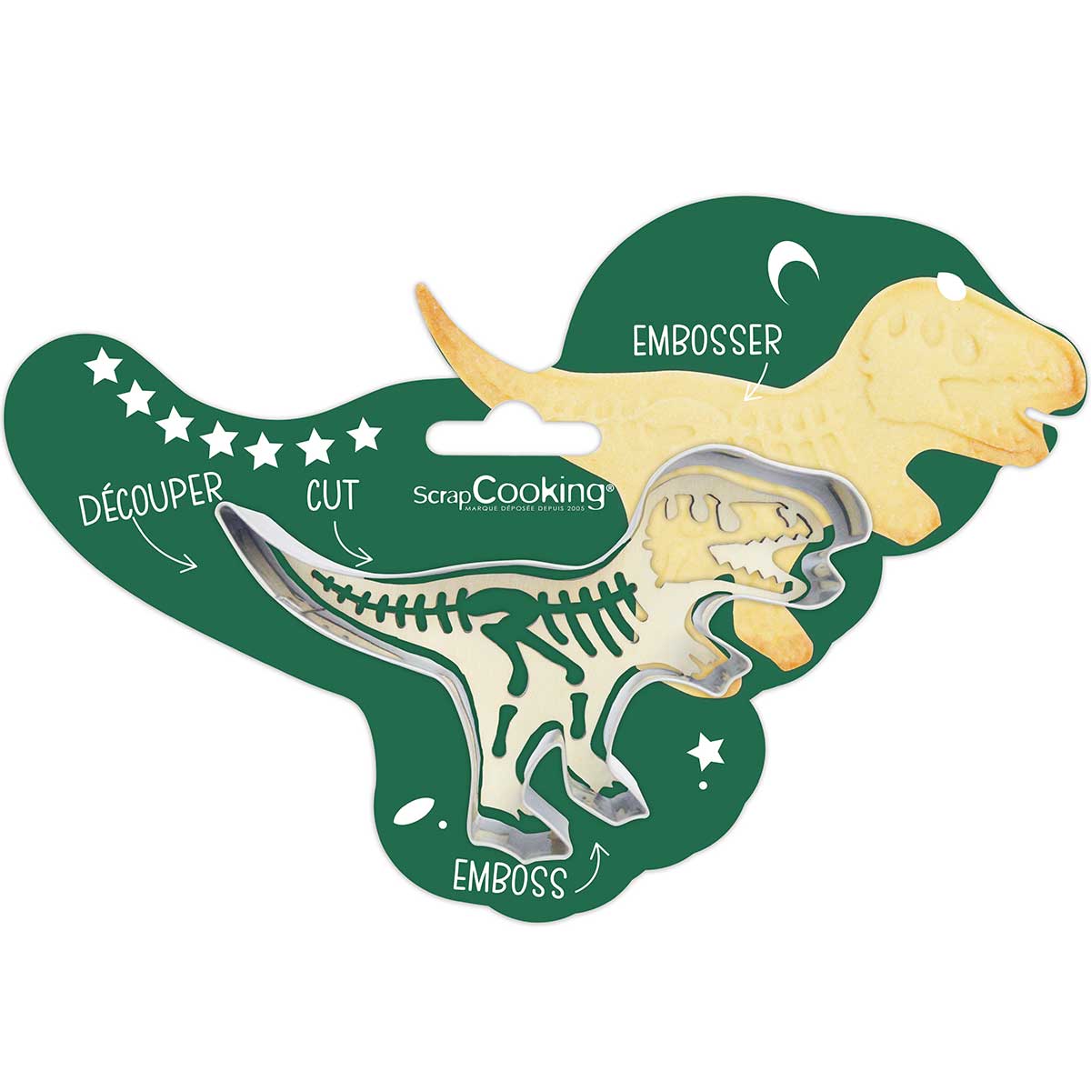 ScrapCooking Koekjesuitsteker & Embosser Dino