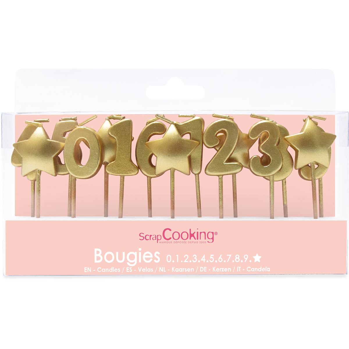 Scrapcooking Gouden Kaarsjes pk/15 1 2 3 stars