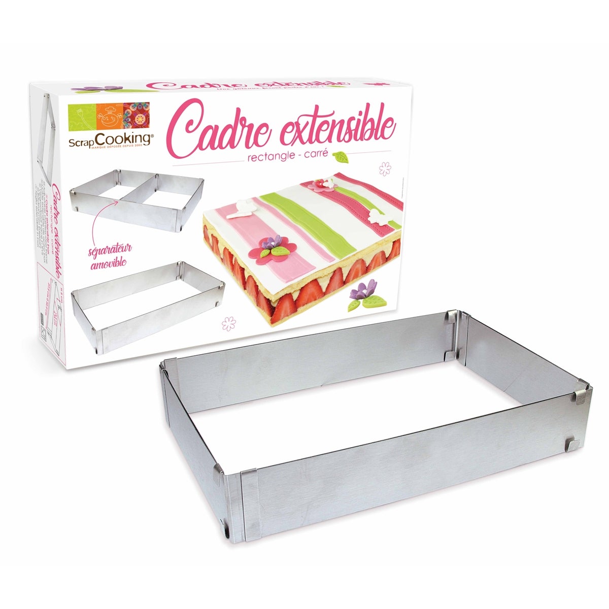 Scrapcooking Verstelbare Bakring Rechthoek 27-52cmx18-34cm