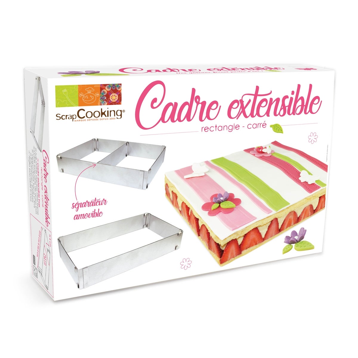 Scrapcooking Verstelbare Bakring Rechthoek 27-52cmx18-34cm