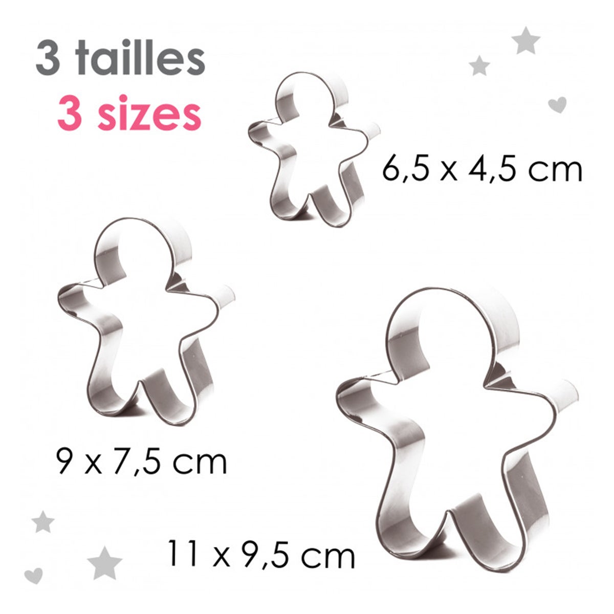 Scrapcooking Koekjesuitstekers Gingerbread Man Klein Set/3