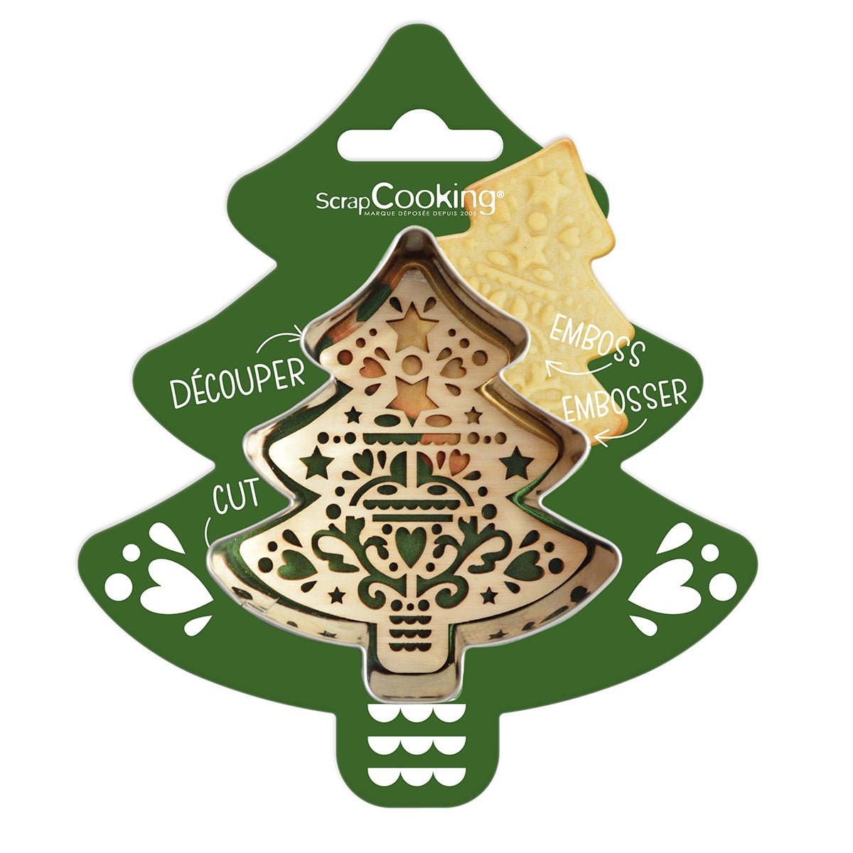 Scrapcooking Koekjesuitsteker & Embosser Dennenboom