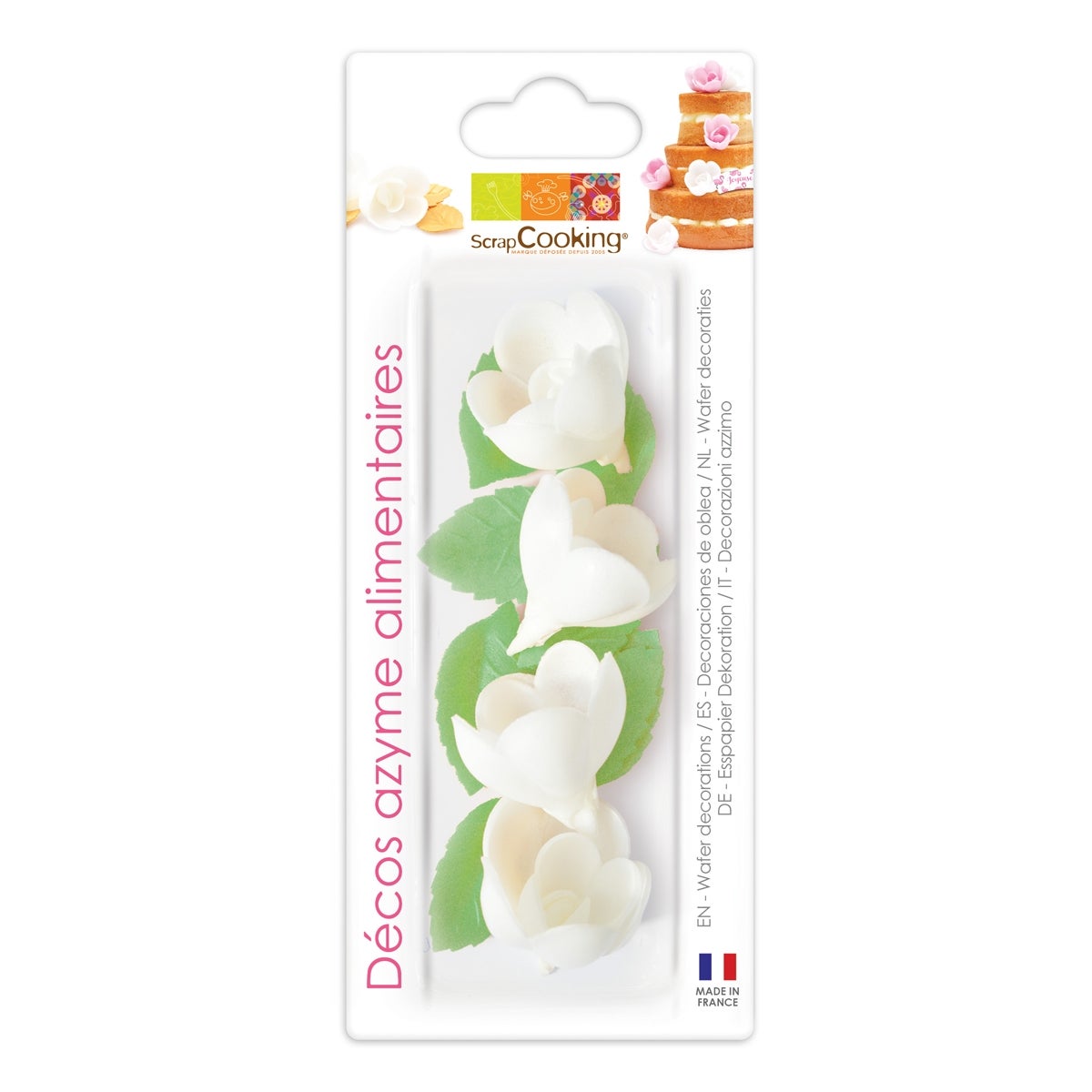 Scrapcooking Witte Roos & Blad Decoratie Set/10