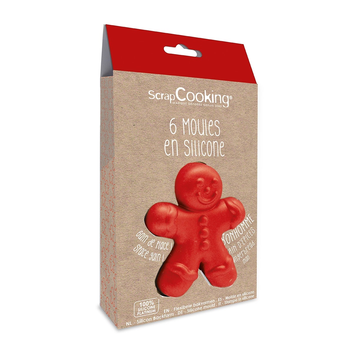 Scrapcooking Siliconen Vorm Peperkoek Man set/6