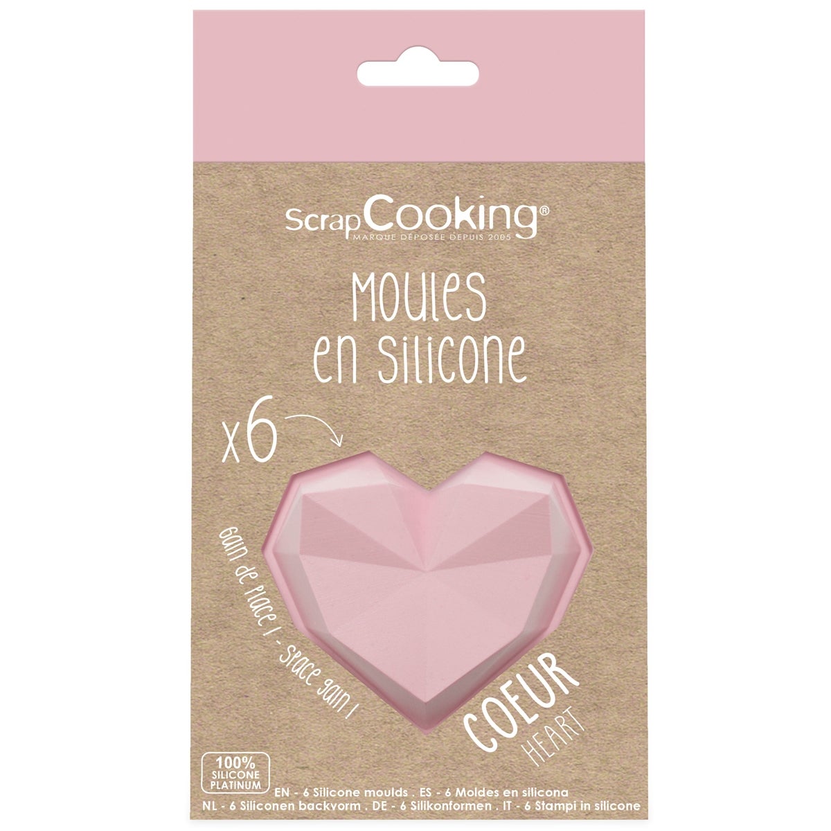 ScrapCooking Siliconen Mal Diamanten Hart Set/6
