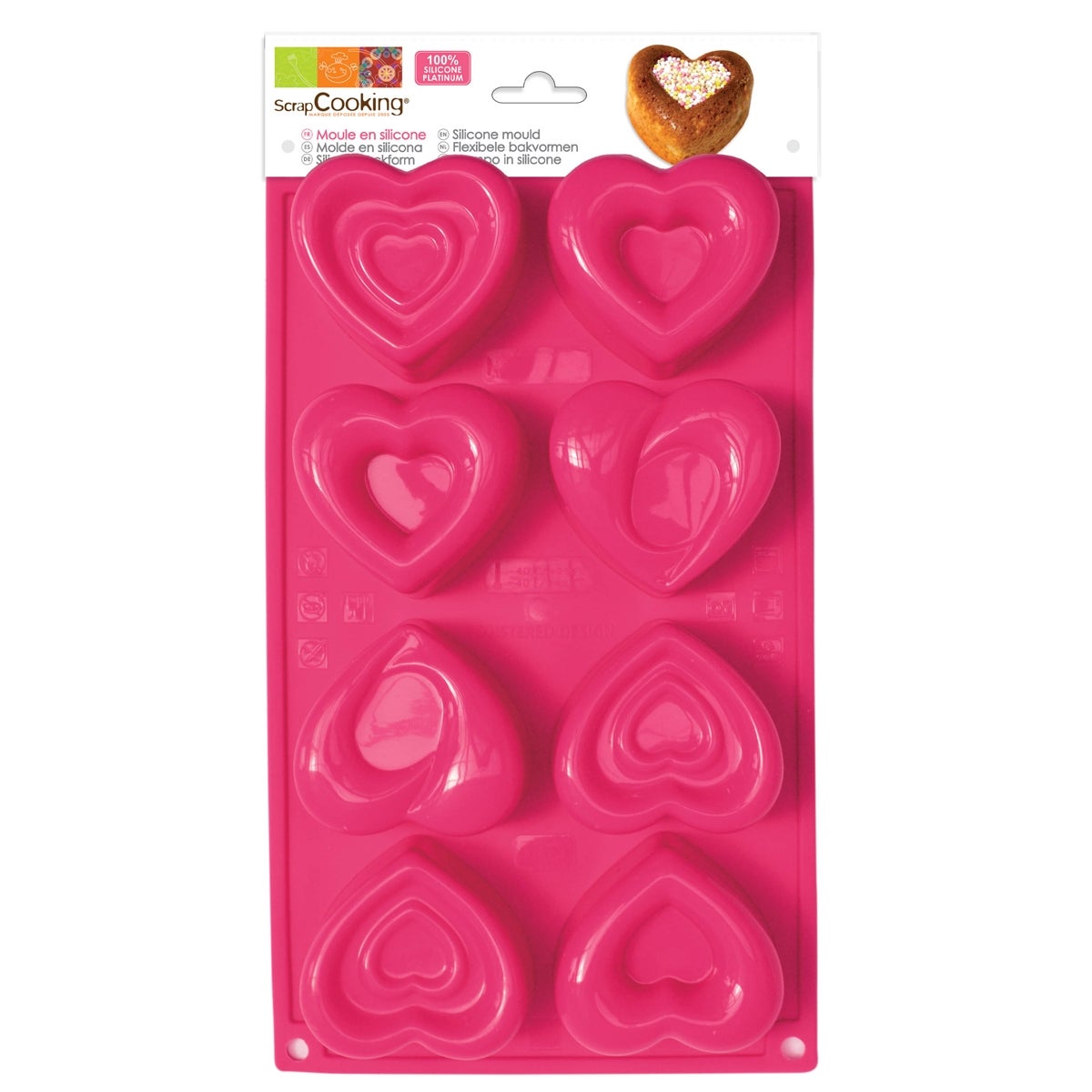 ScrapCooking Siliconen Bakvorm Hartjes